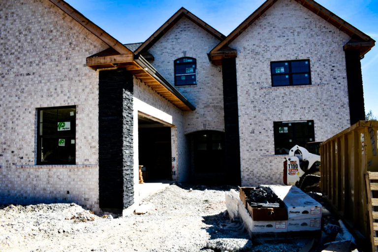 Brick home exterior going up
