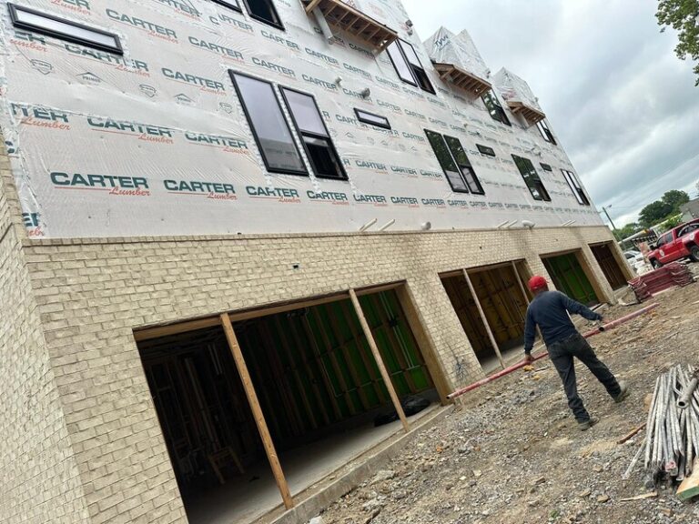 Brick installation on a commercial building