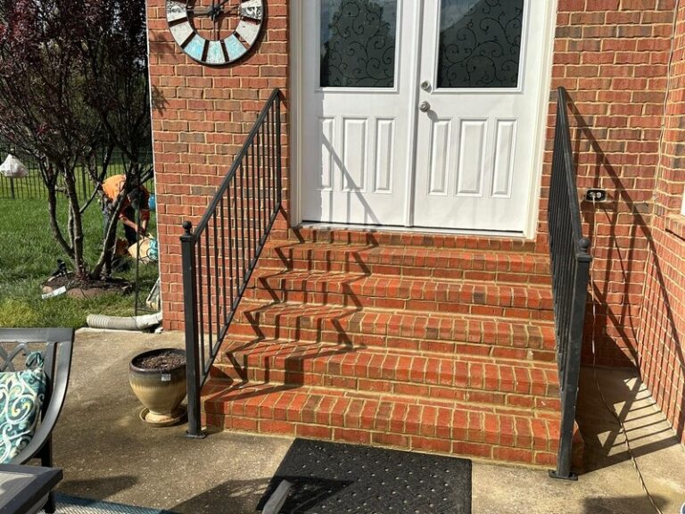 Brick porch steps and front landing