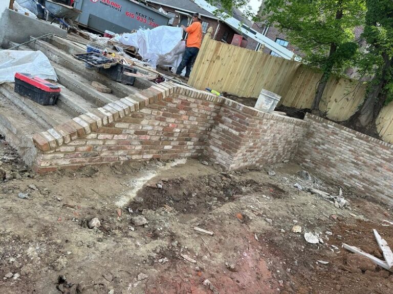 Brick wall in progress